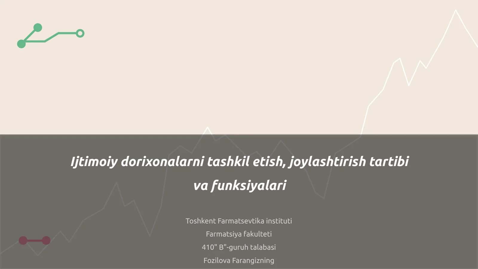 Ijtimoiy dorixonalarni tashkil etish, joylashtirish tartibi va funksiyalari