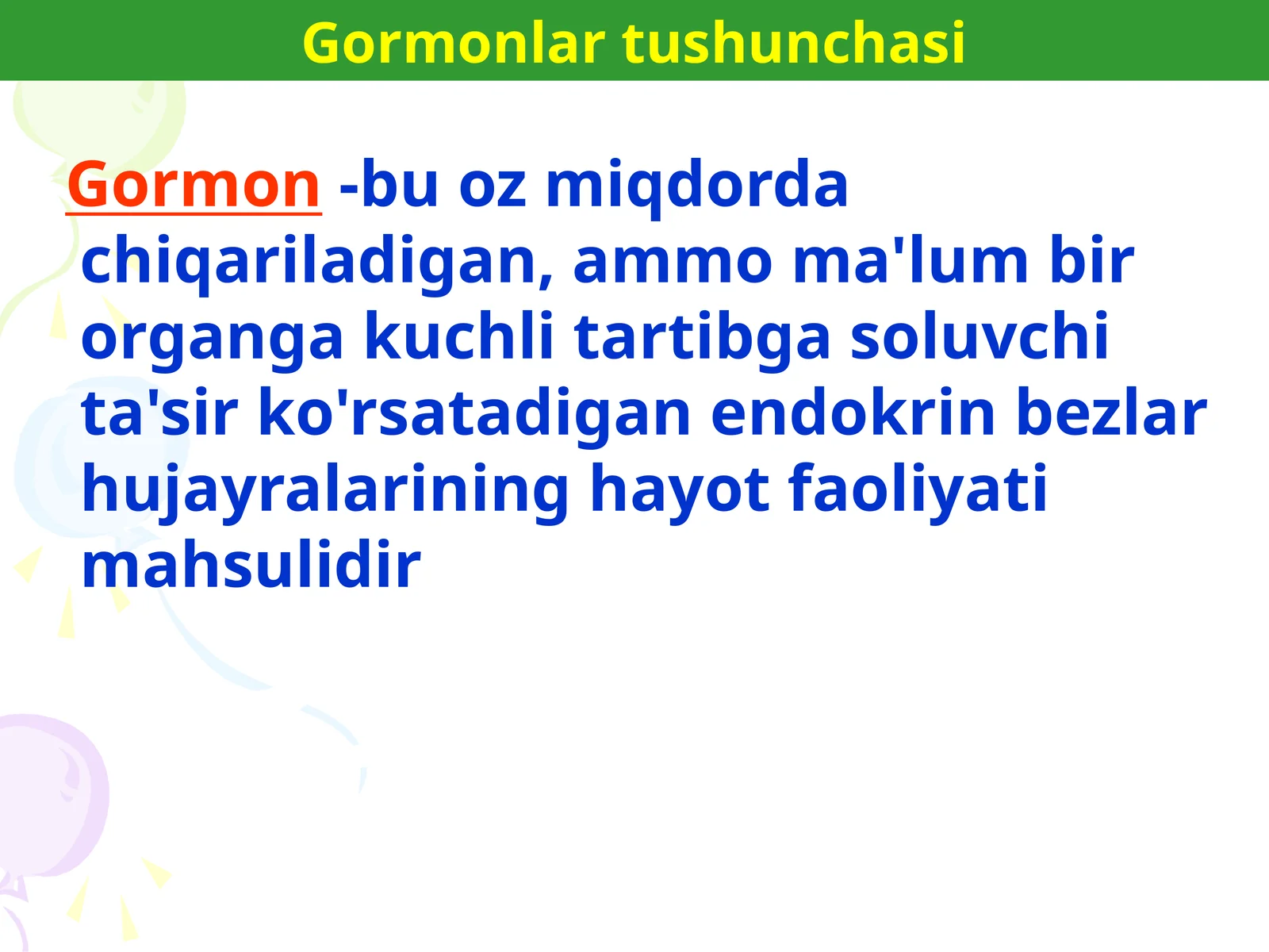 Gormonlar tasnifi