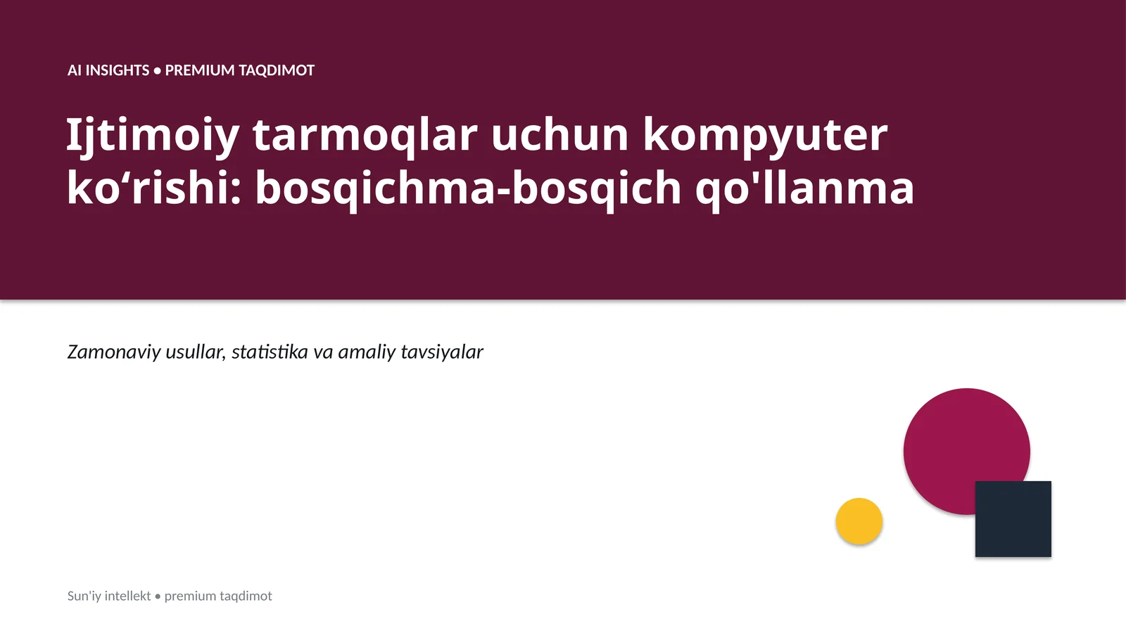 Sun'iy intellekt • premium taqdimot