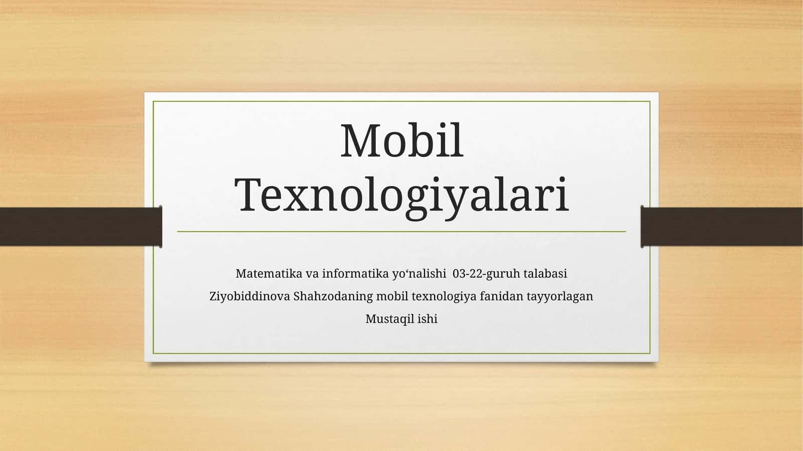 Mobil Texnologiyalari