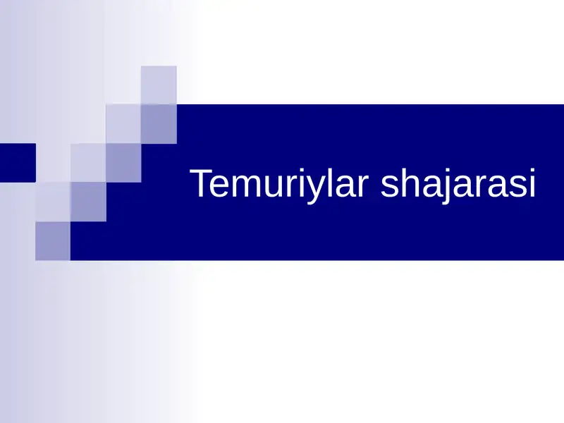 Temuriylar shajarasi