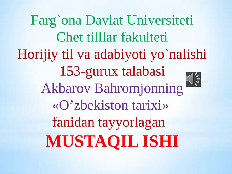 O’zbekiston tarixi