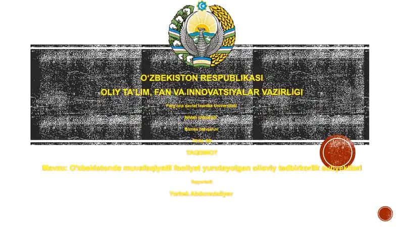 O'zbekistonda muvafaqiyatli faoliyat yurutayotgan oilaviy tadbirkorlik subyektlari