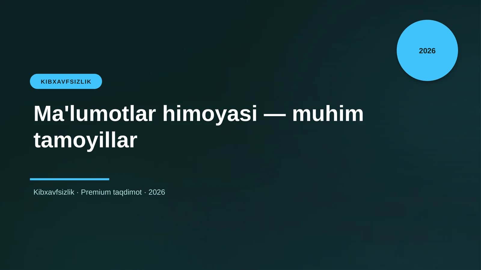 Ma'lumotlar himoyasi — muhim tamoyillar