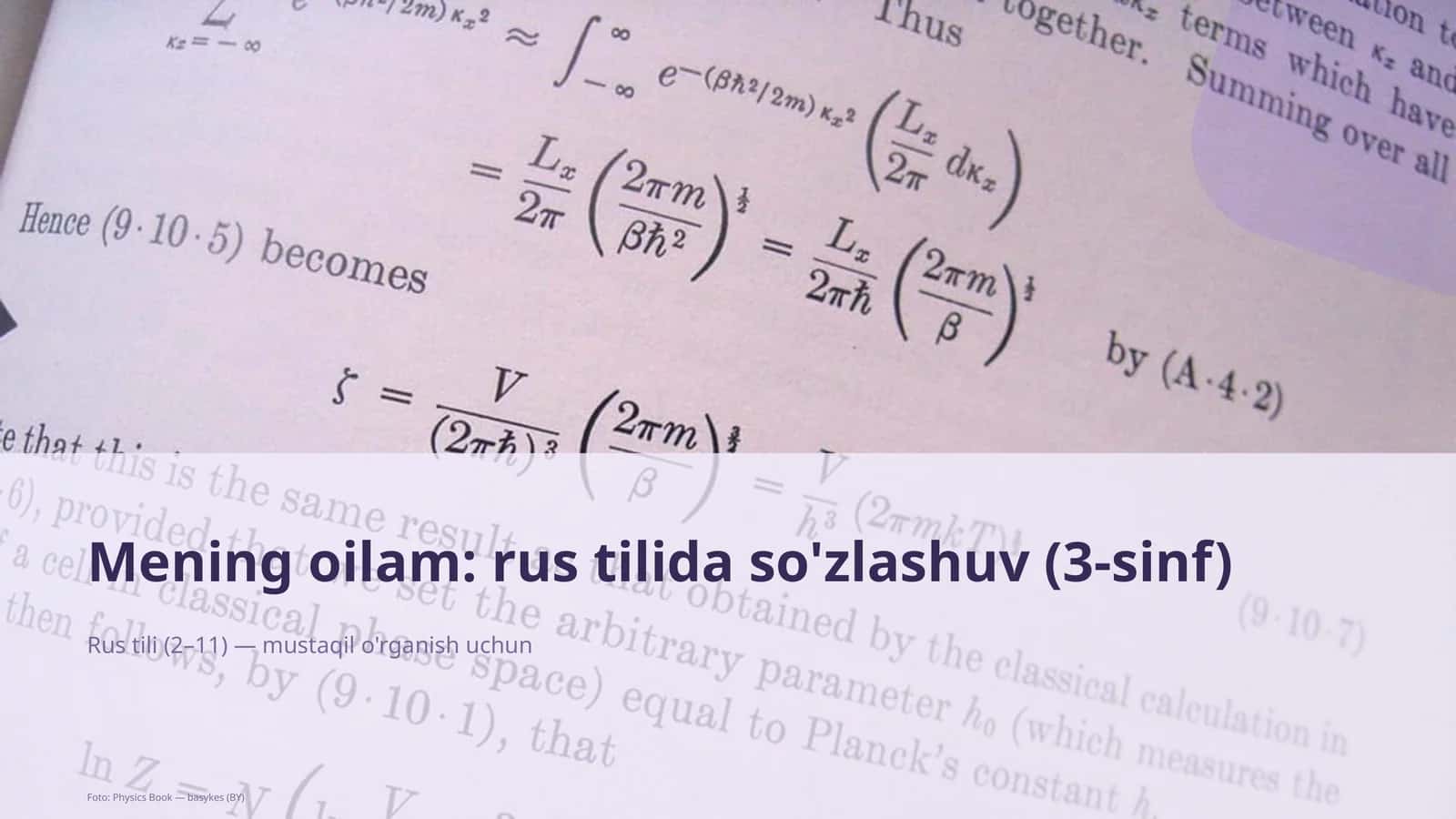Mening oilam: rus tilida so'zlashuv (3-sinf)