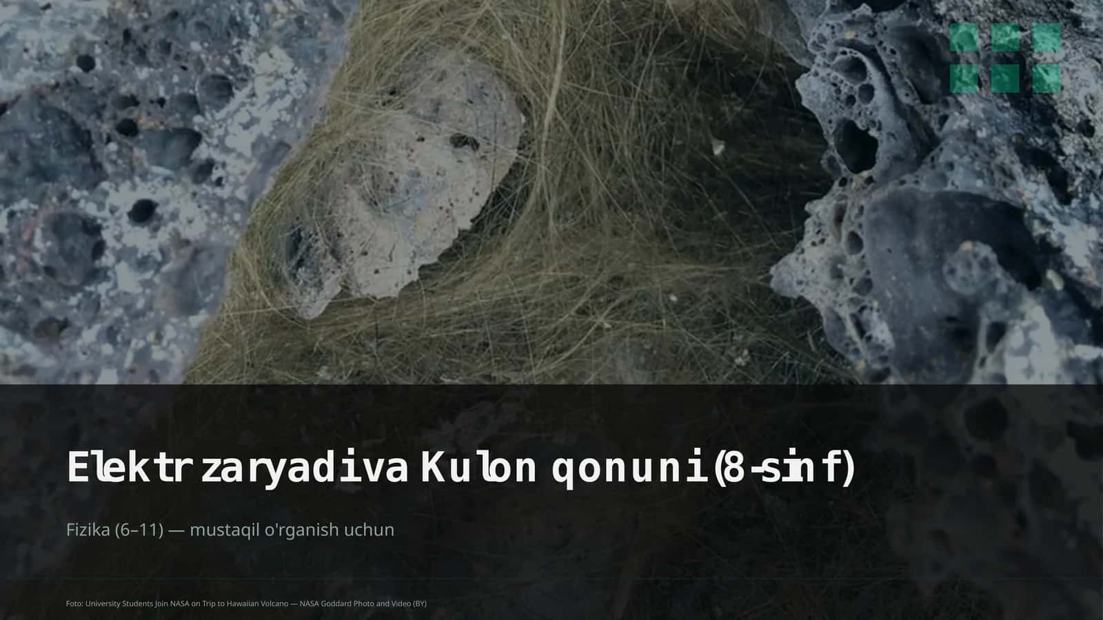 Elektr zaryadi va Kulon qonuni (8-sinf)