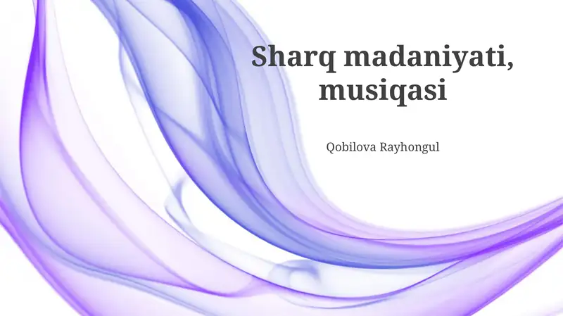 Sharq madaniyati, musiqasi