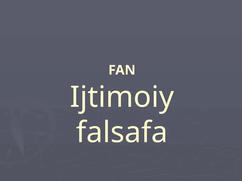 Ijtimoiy Falsafa