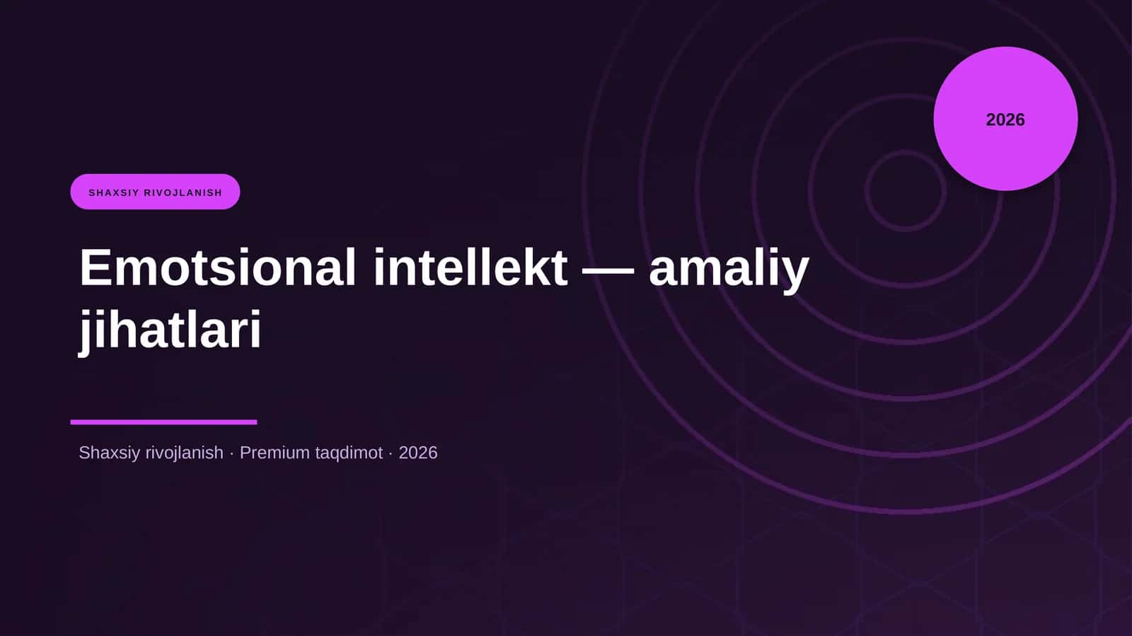 Emotsional intellekt — amaliy jihatlari