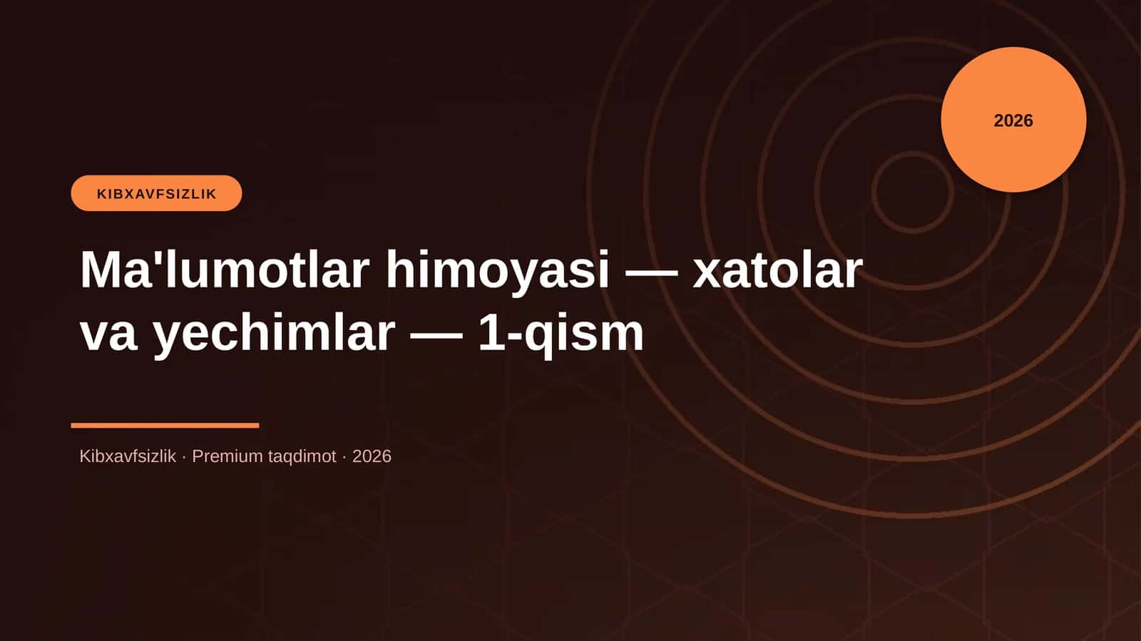 Ma'lumotlar himoyasi — xatolar va yechimlar — 1-qism