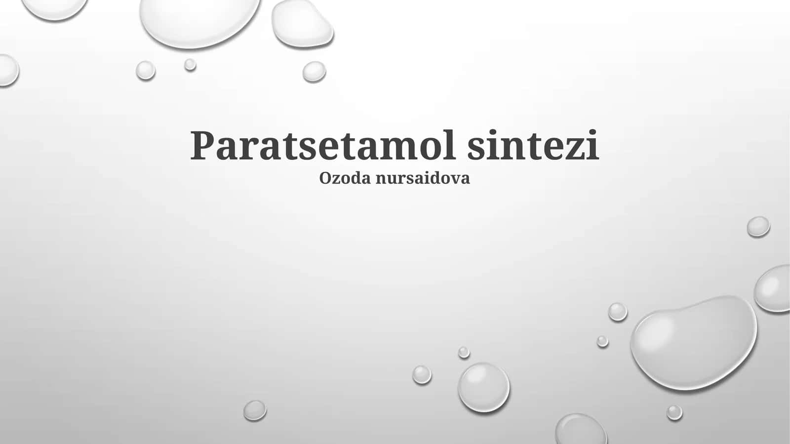 Paratsetamol sintezi