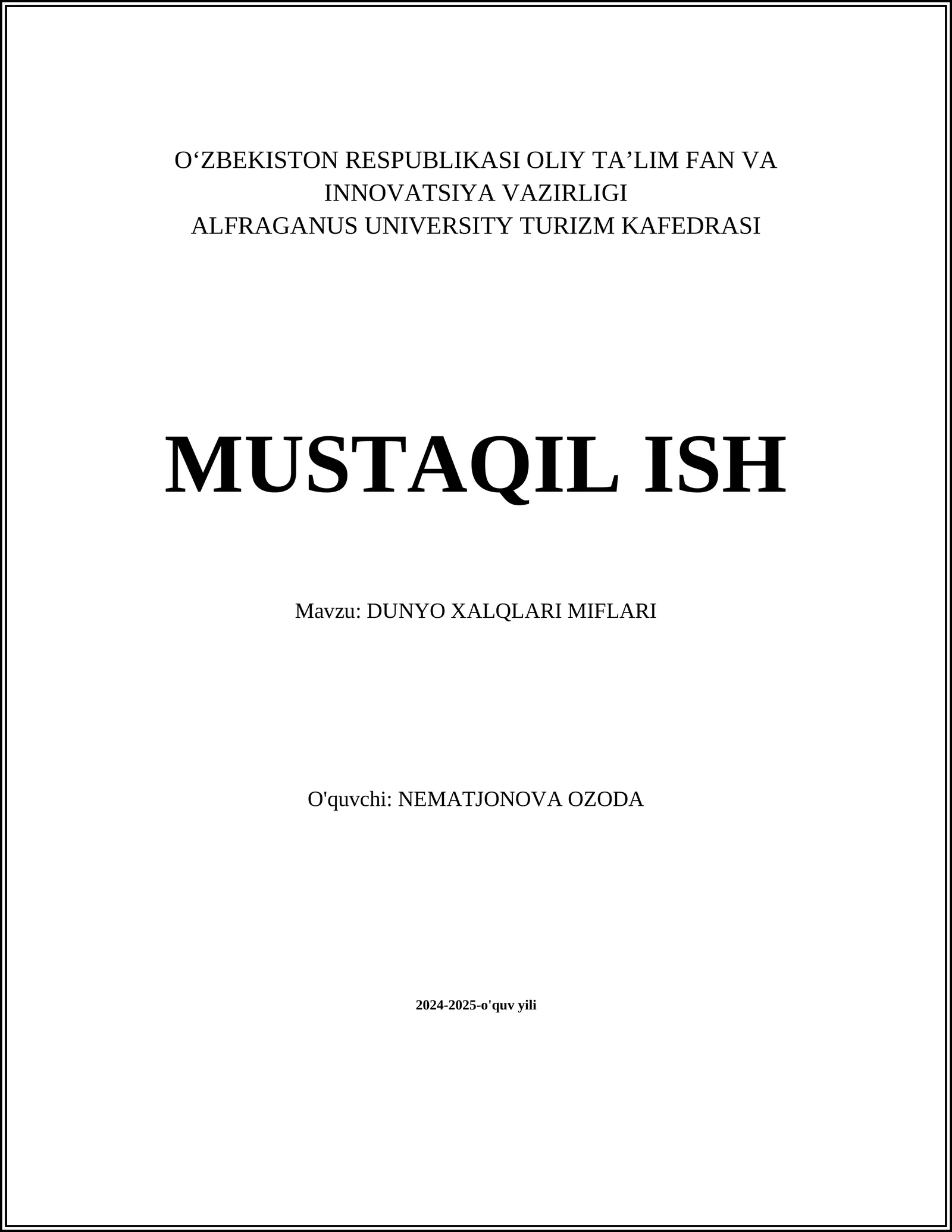 DUNYO XALQLARI MIFLARI