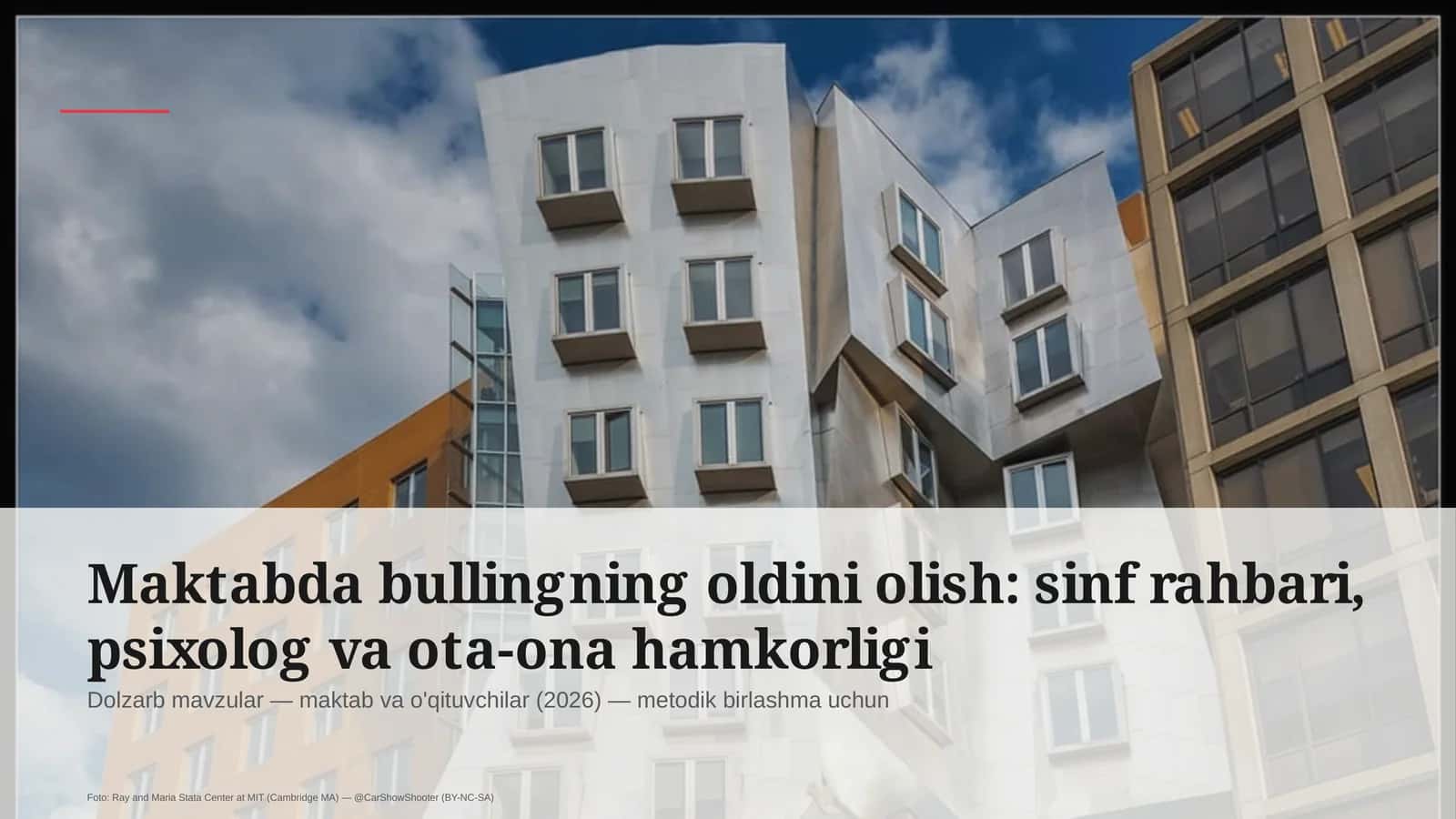 Dolzarb mavzular — maktab va o'qituvchilar (2026) — metodik birlashma uchun