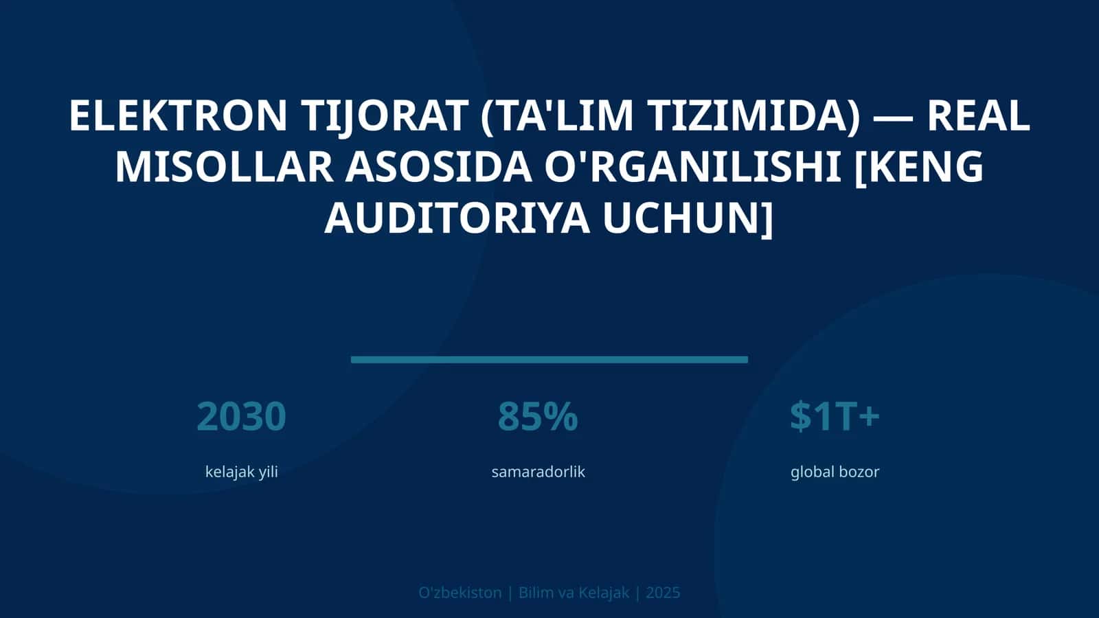 Elektron tijorat (ta'lim tizimida) — real misollar asosida o'rganilishi