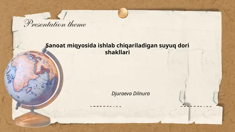 Sanoat miqyosida ishlab chiqariladigan suyuq dori shakllari