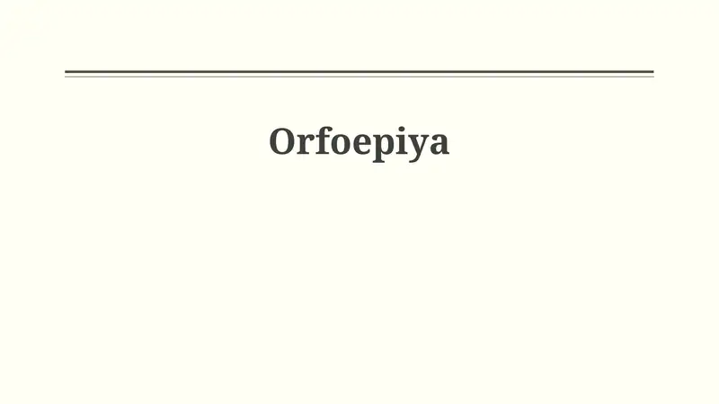 Orfoepiya