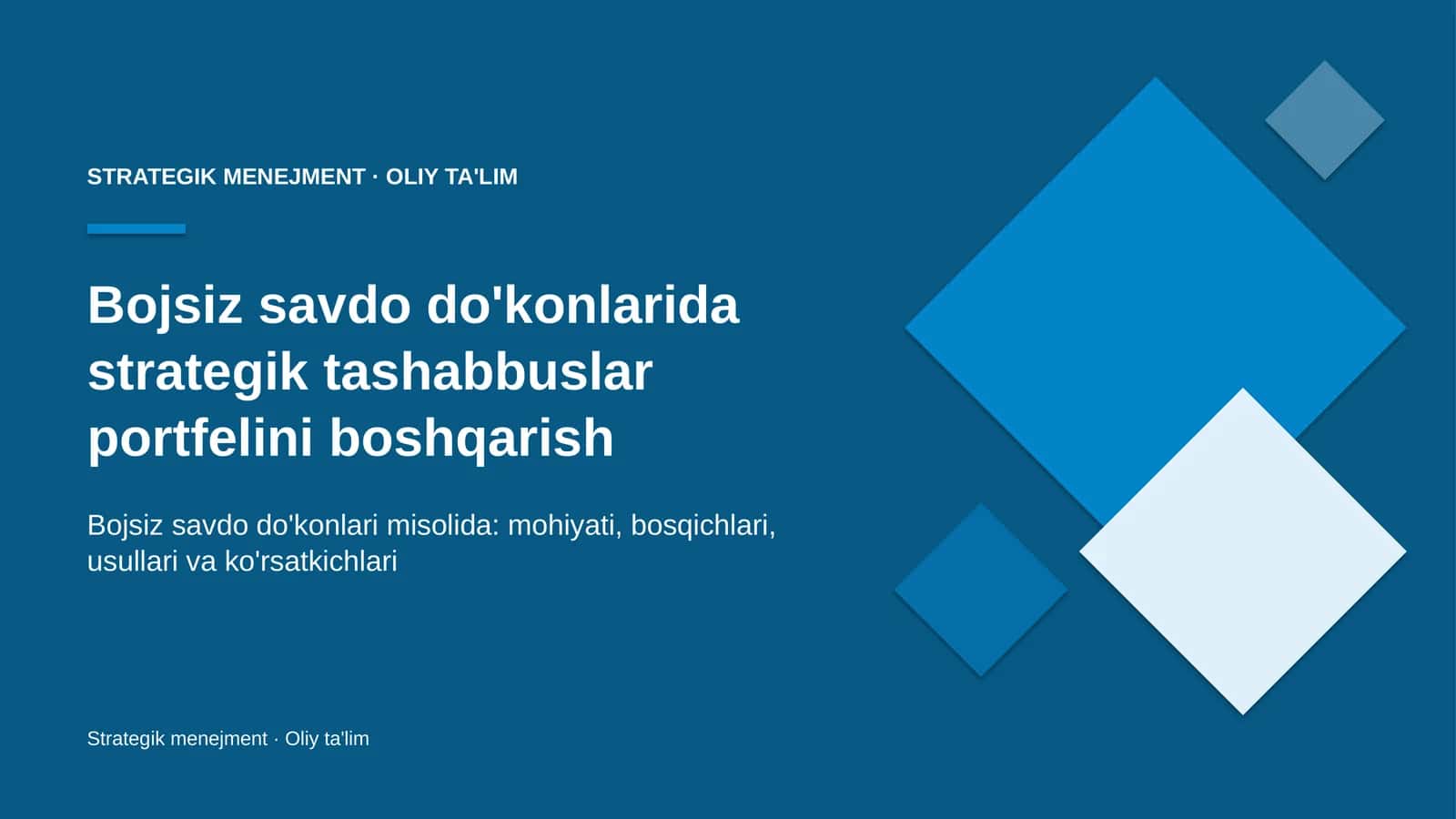 bojsiz savdo do'konlarida strategik tashabbuslar portfelini boshqarish 6609