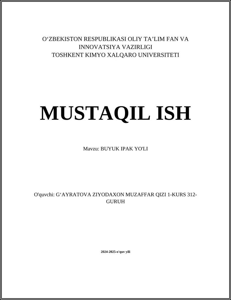 Buyuk Ipak Yo'li