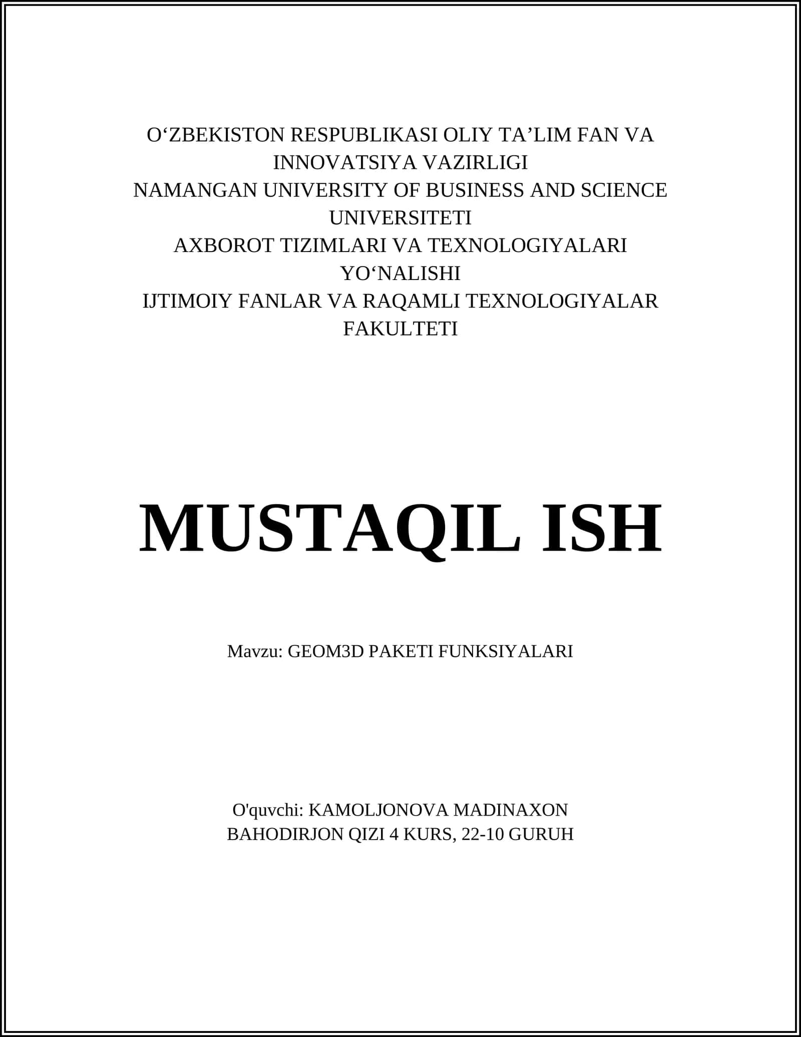 GEOM3D PAKETI FUNKSIYALARI