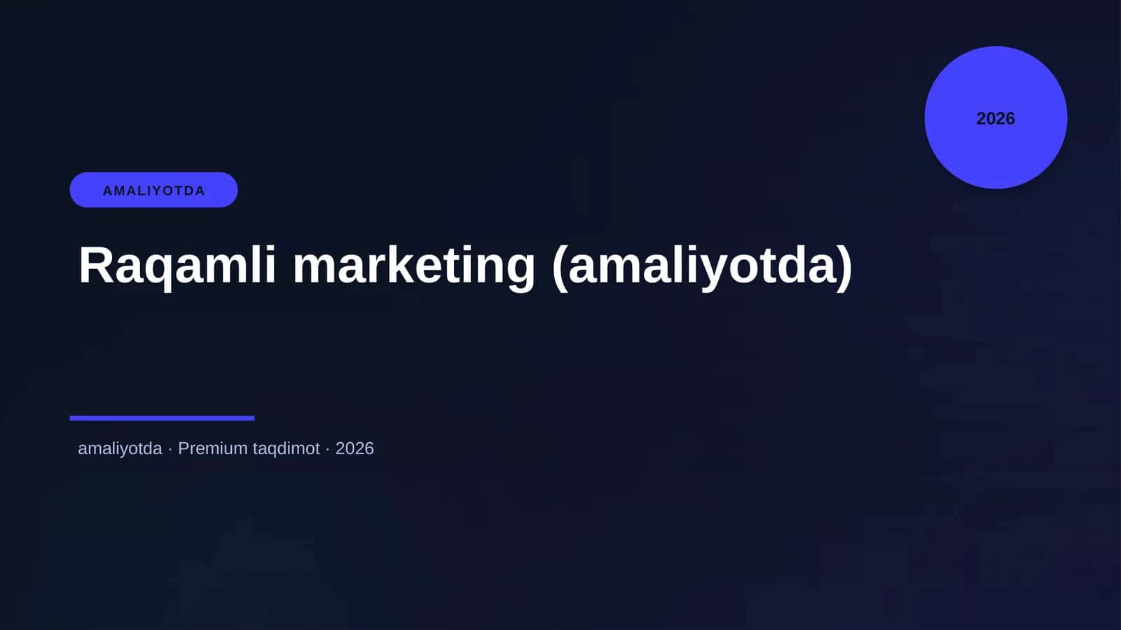 Raqamli marketing (amaliyotda)