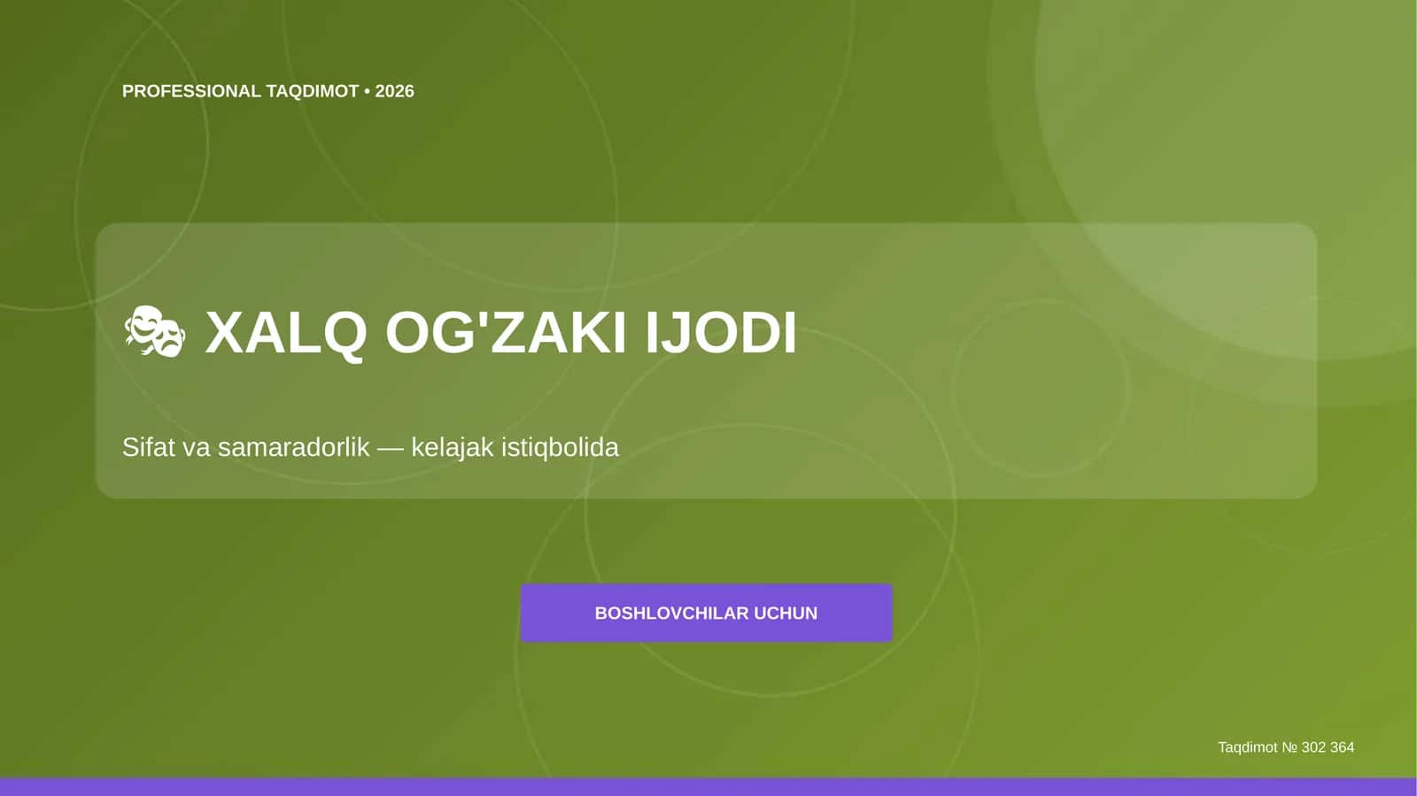 Xalq og'zaki ijodi: sifat va samaradorlik
