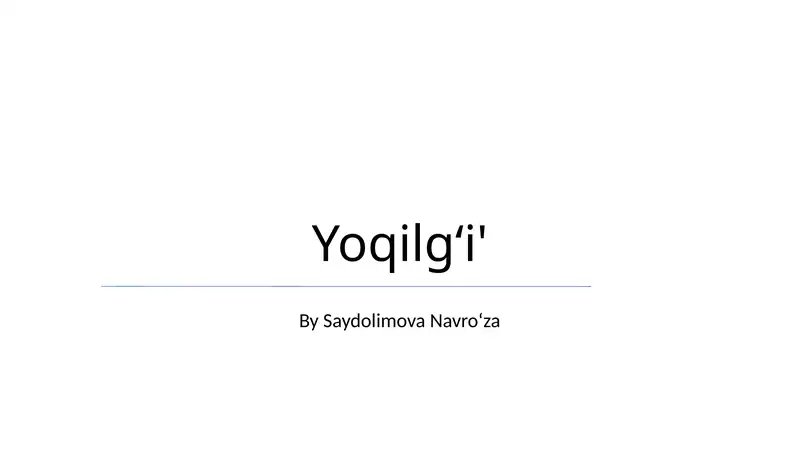 Yoqilg'i
