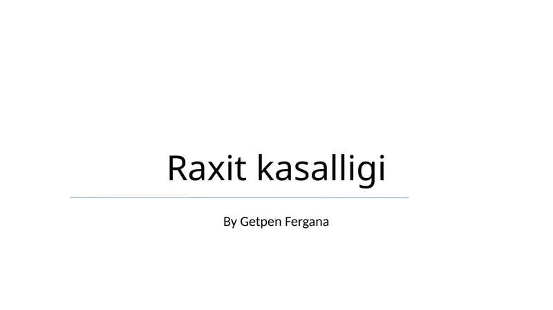 Raxit kasalligi