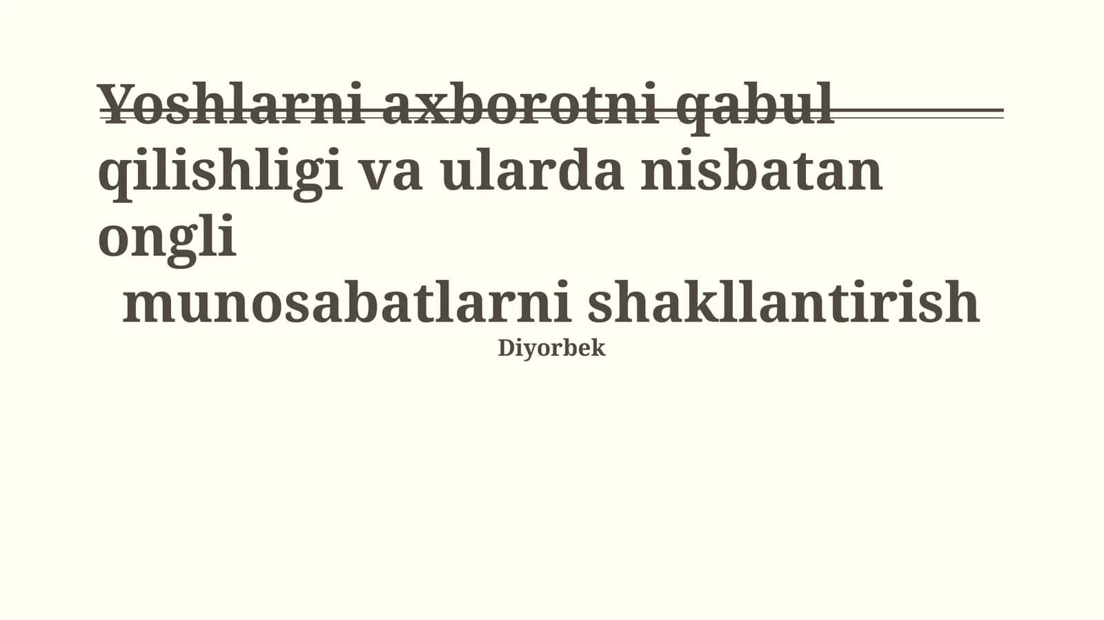 Axborot Manbalariga Munosabat