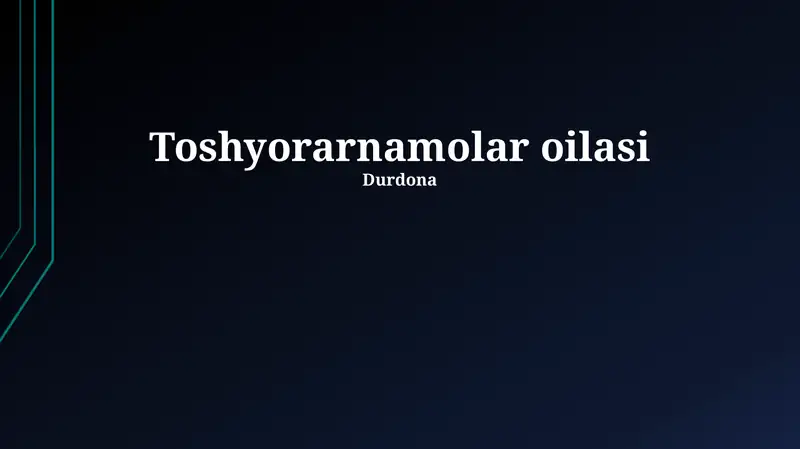 Toshyorarnamolar oilasi