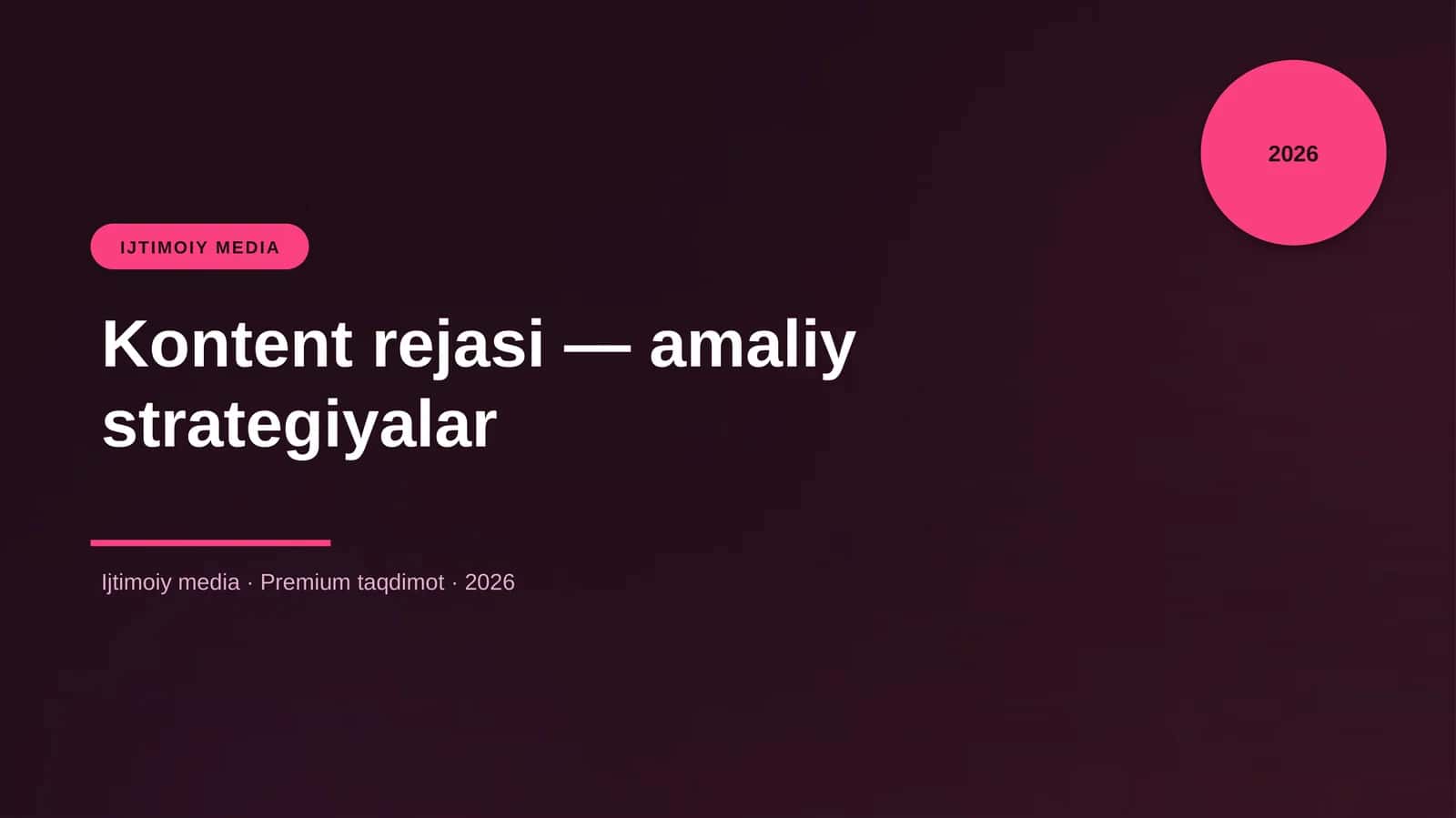 Kontent rejasi — amaliy strategiyalar