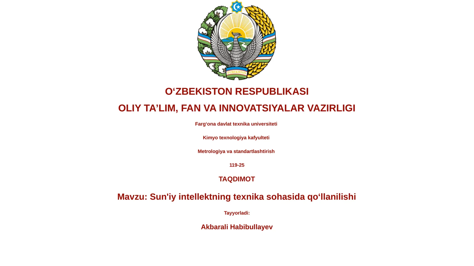 Sun'iy intellektning texnika sohasida qoʻllanilishi