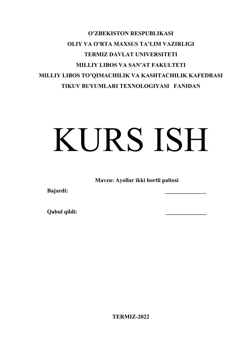 Ayollar ikki bortli paltosi