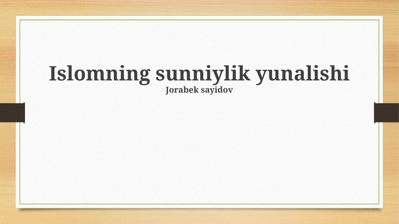 Sunniylikning kelib chiqishi, rivojlanishi va asosiy tamoyillari