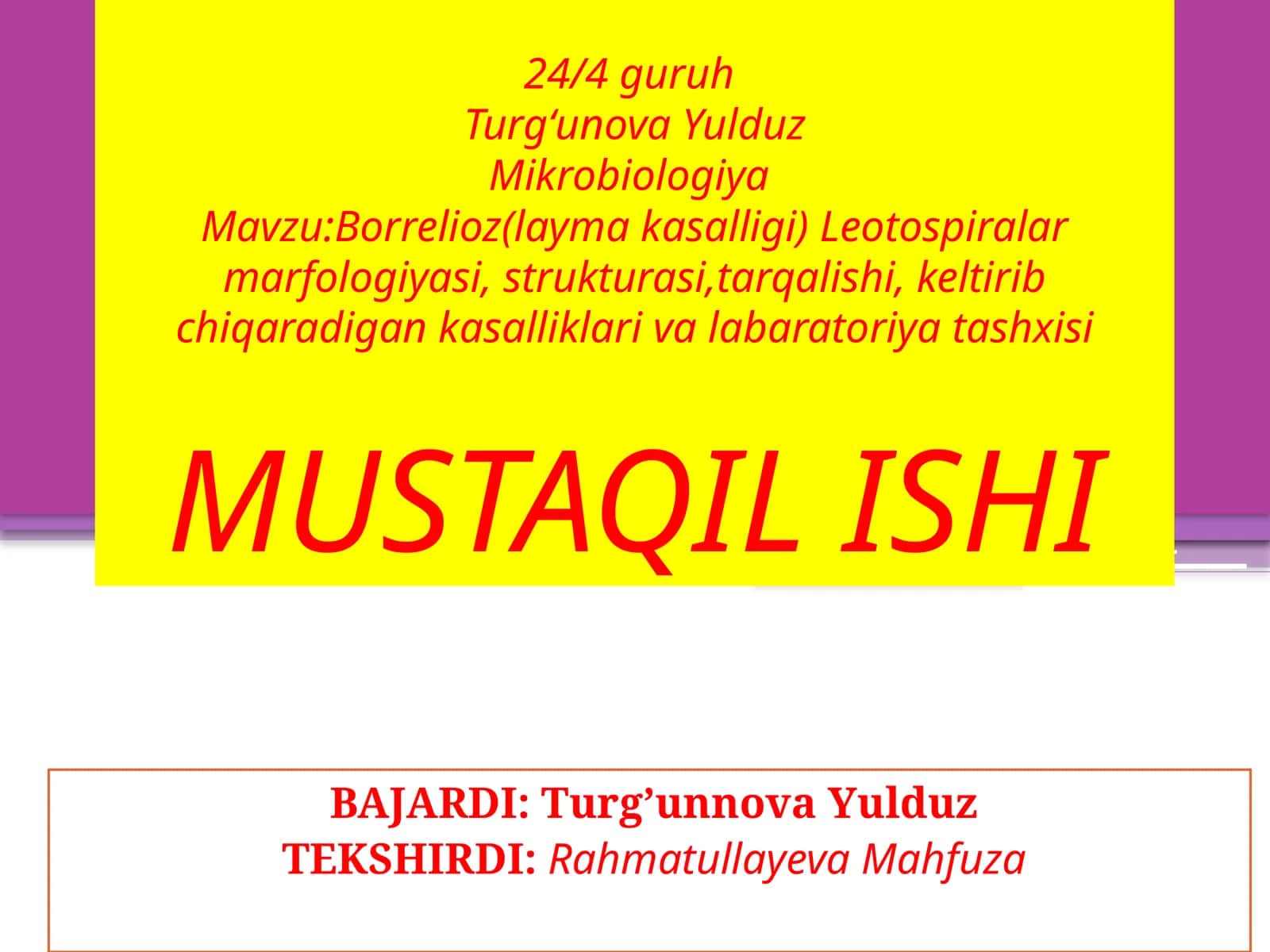Borrelioz(laymakasalligi) Leotospiralarmarfologiyasi