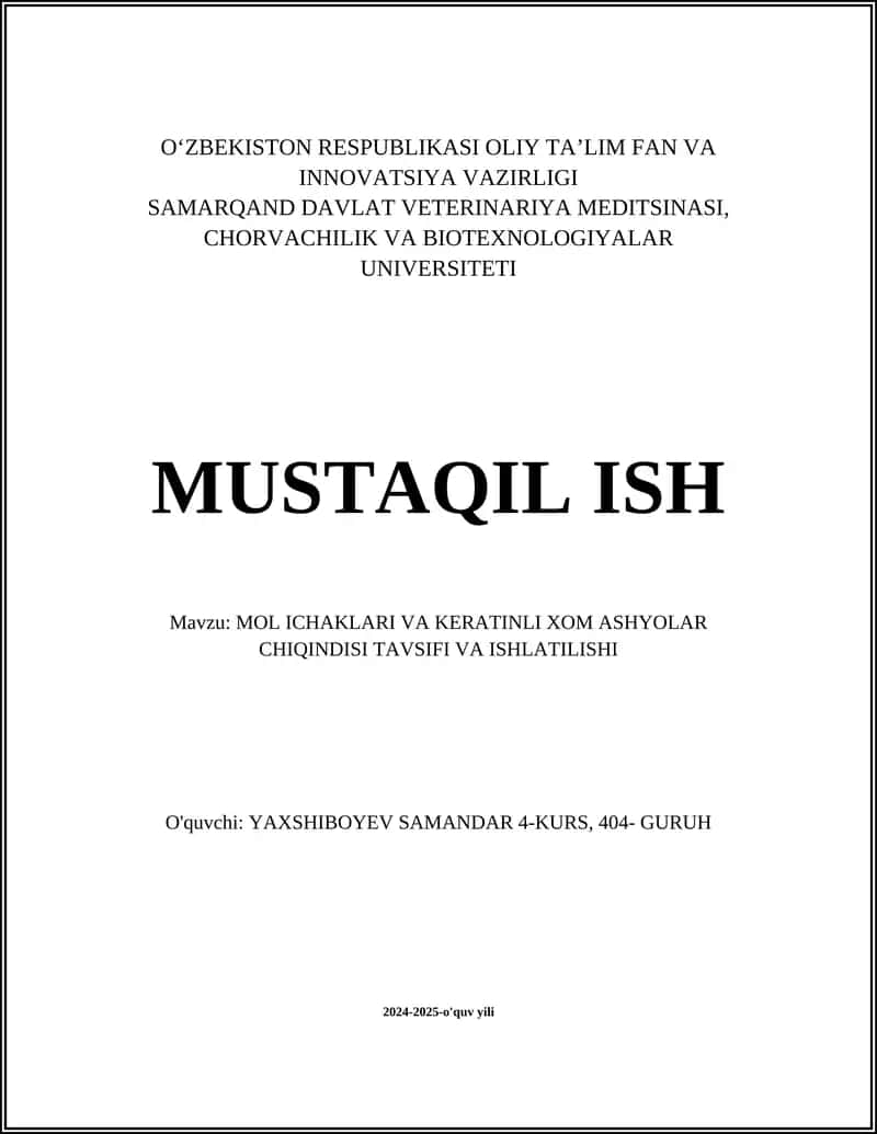 Mol ichaklari va keratinli xom ashyolar: Tushunchalar