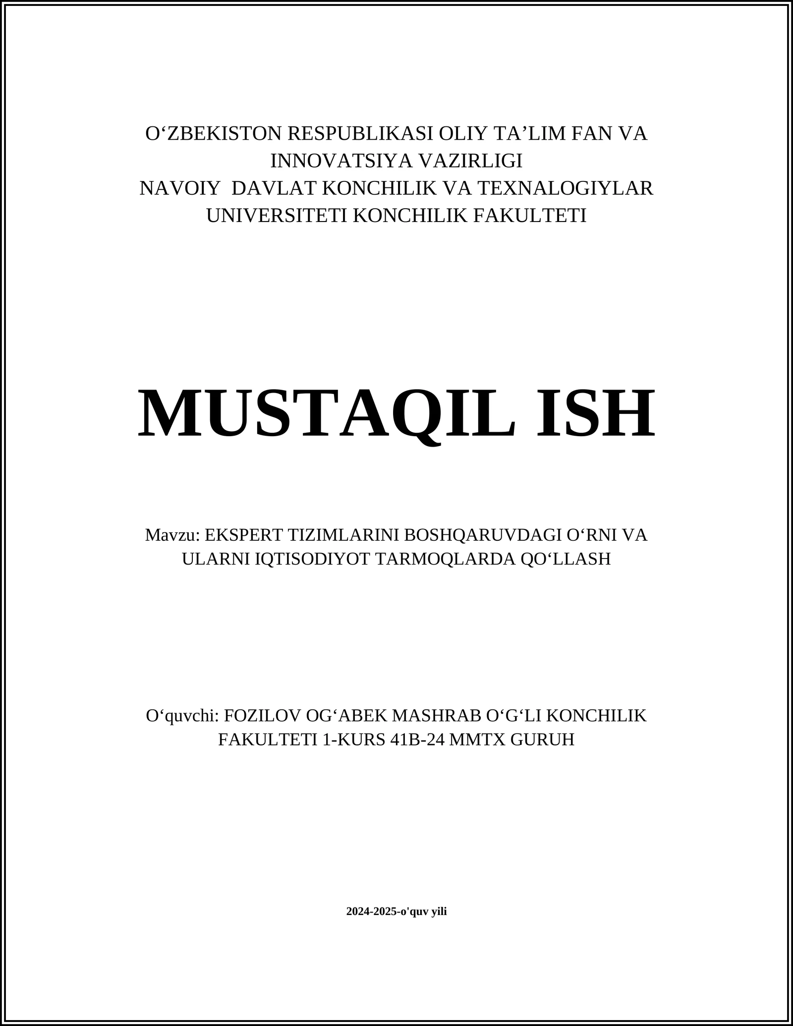 Ekspert tizimlari