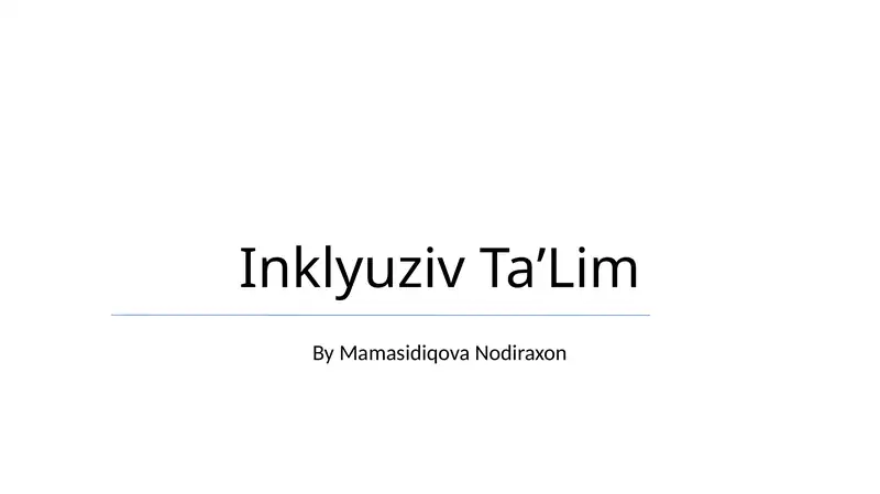 Inklyuziv TaʼLim