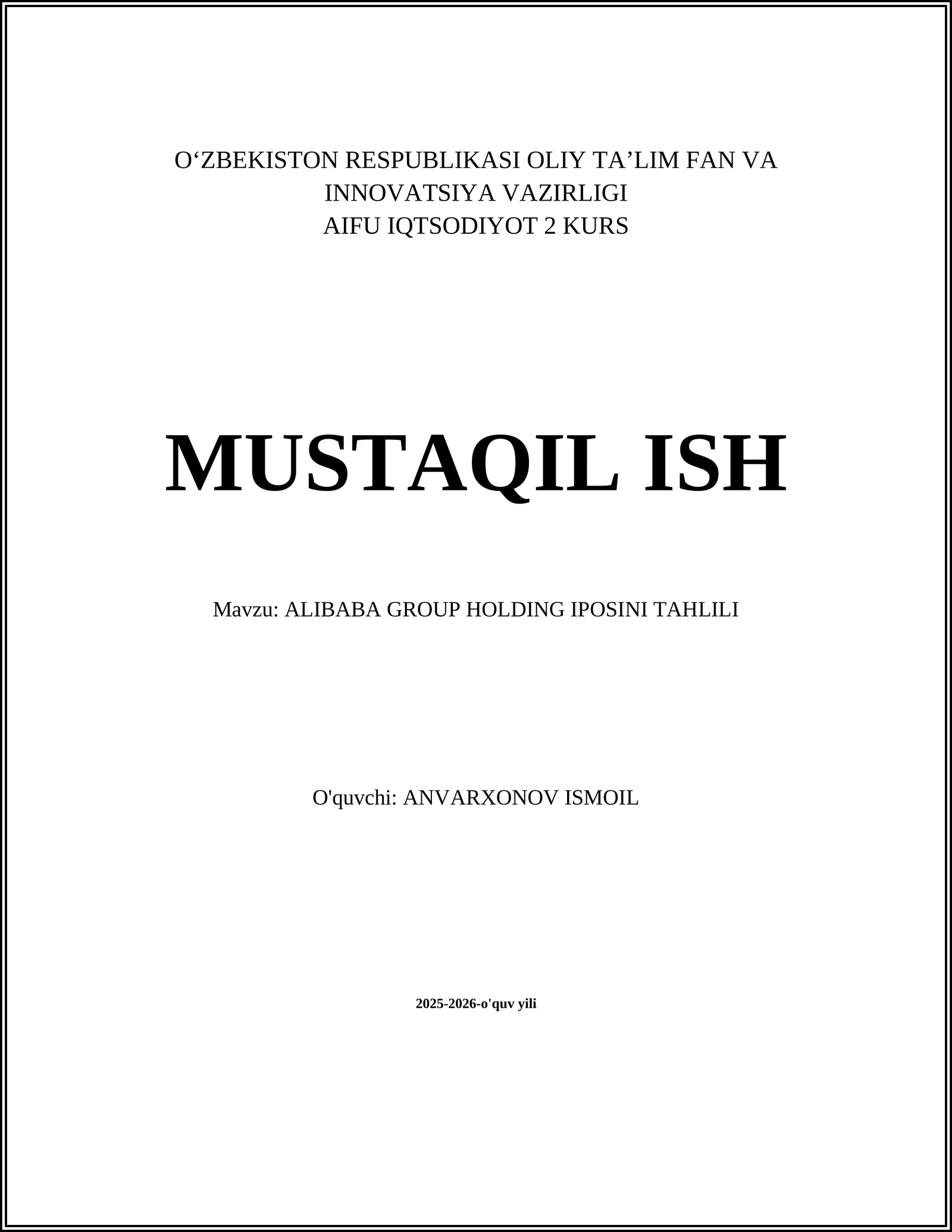 ALIBABA GROUP HOLDING IPOSINI TAHLILI