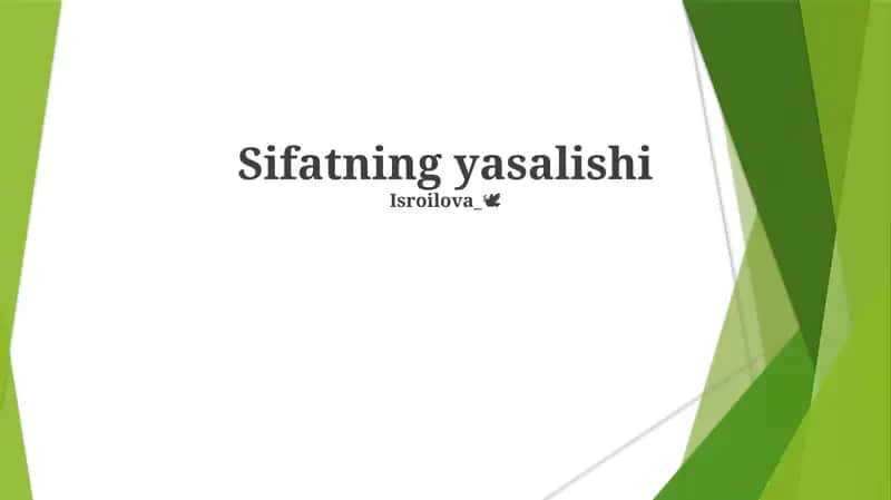 Prefikslar va so'z yasash morfologiyasi