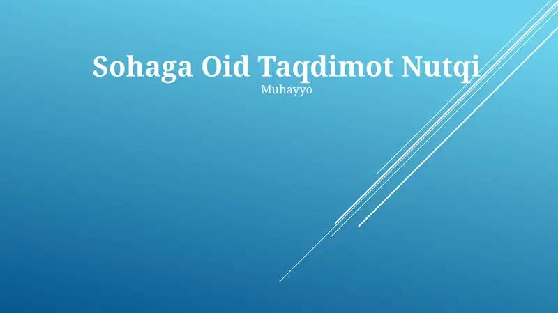 Sohaga Oid Taqdimot Nutqi