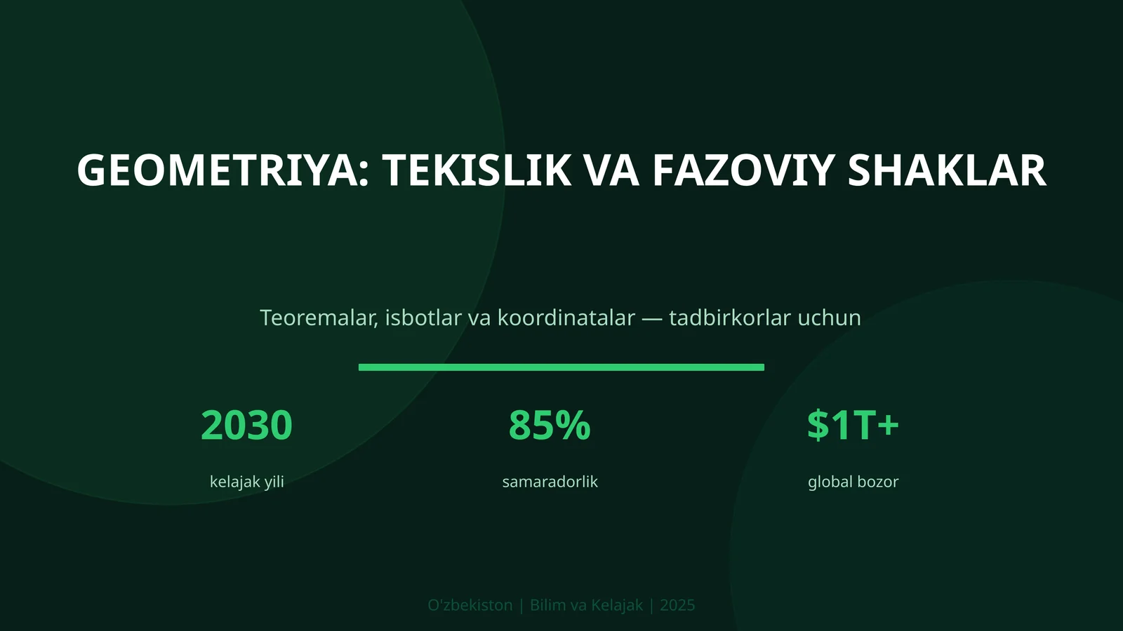 GEOMETRIYA: TEKISLIK VA FAZOVIY SHAKLAR