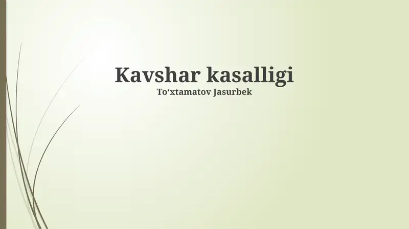 Kavshar kasalligi