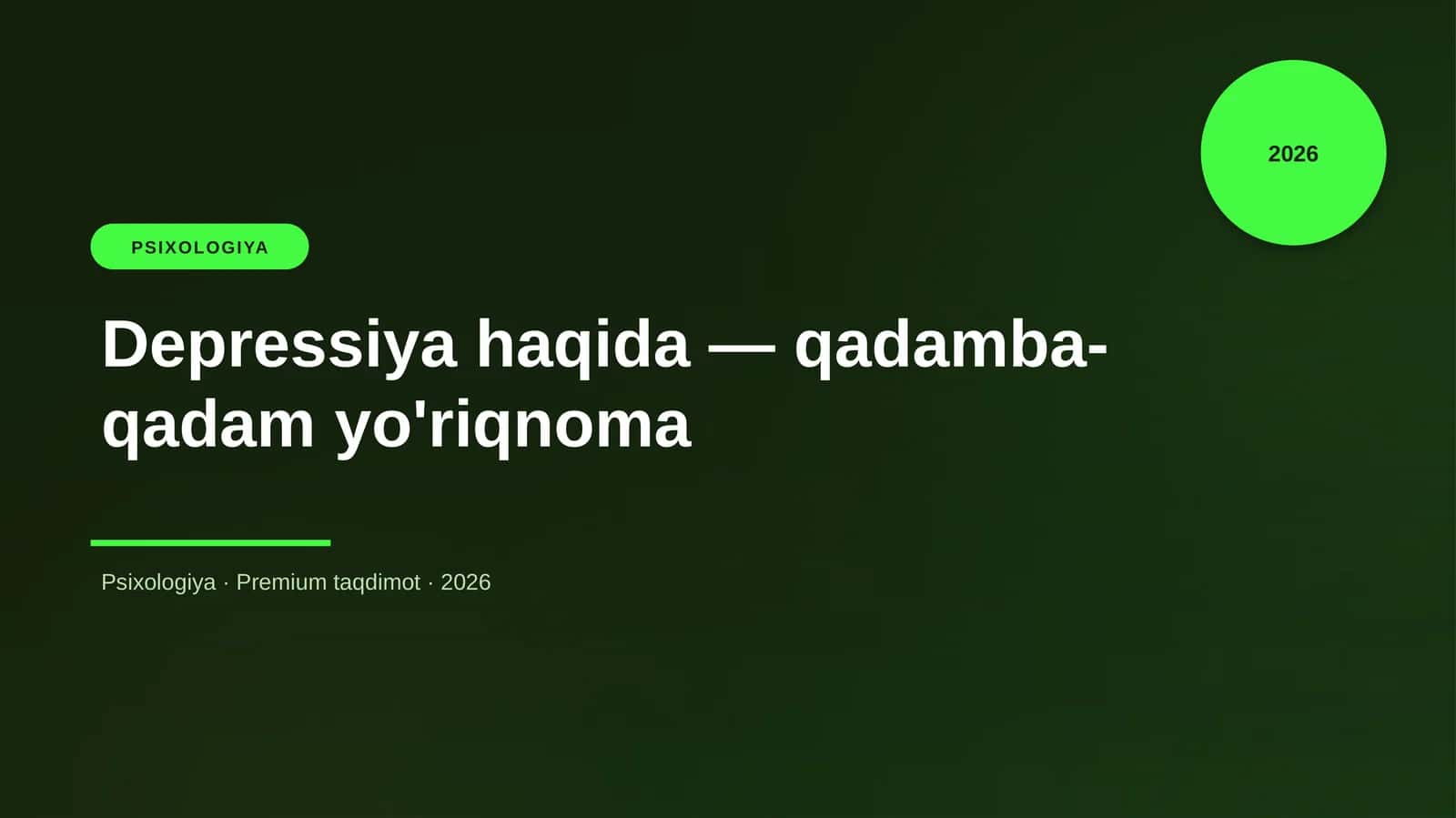 Depressiya haqida — qadamba-qadam yo'riqnoma