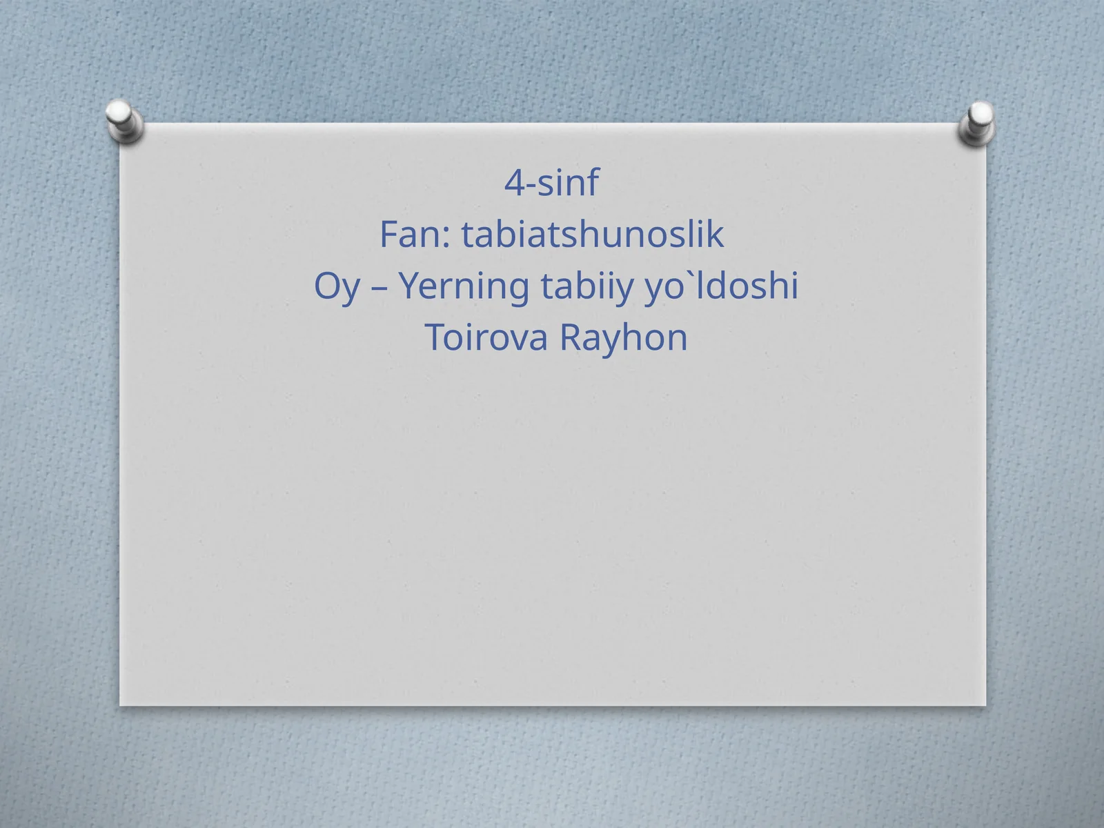 Oy – Yerning tabiiy yo`ldoshi
