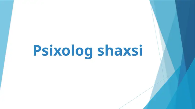 Psixolog shaxsi