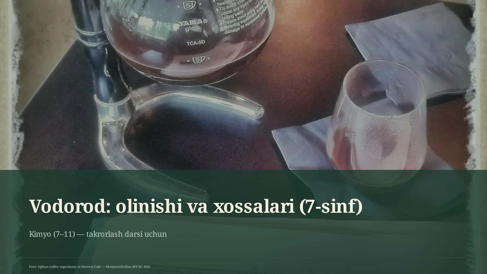 Vodorod: olinishi va xossalari (7-sinf)