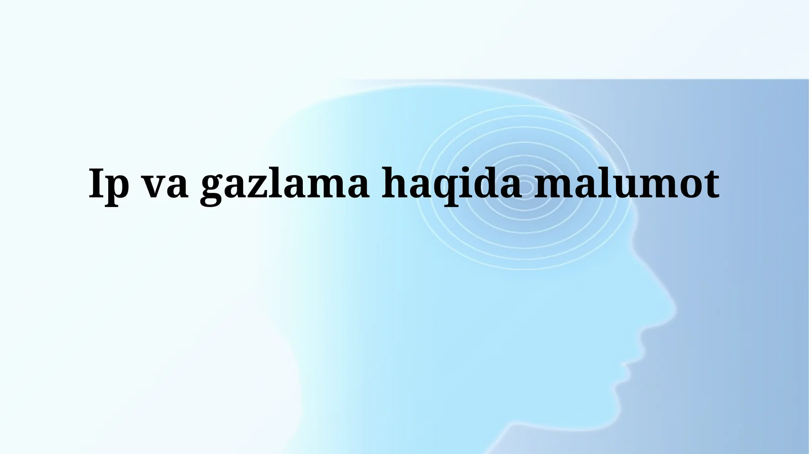 IP va gazlama haqida ma'lumot