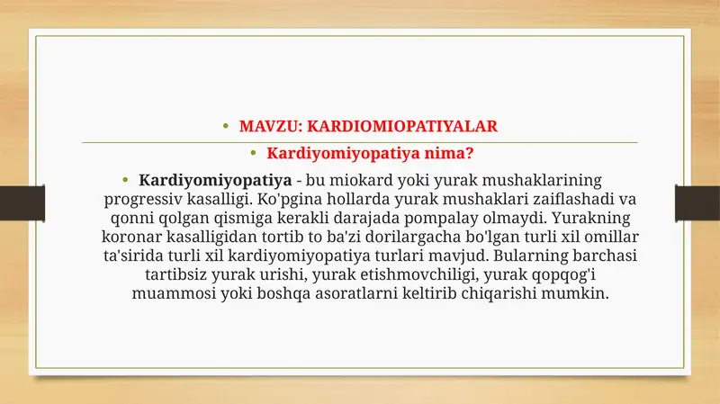 KARDIOMIOPATIYALAR