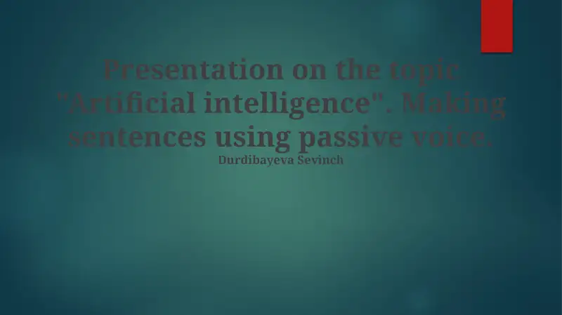 Making sentences using passive voice