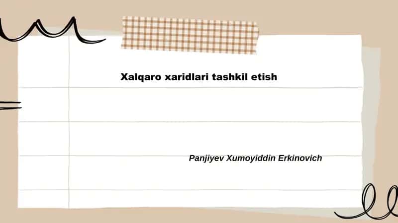 Xalqaro xaridlari tashkil etish